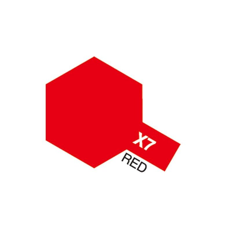 X-7 Red, Acrylic Mini 10 ml (penselmaling, blank) - Tamiya